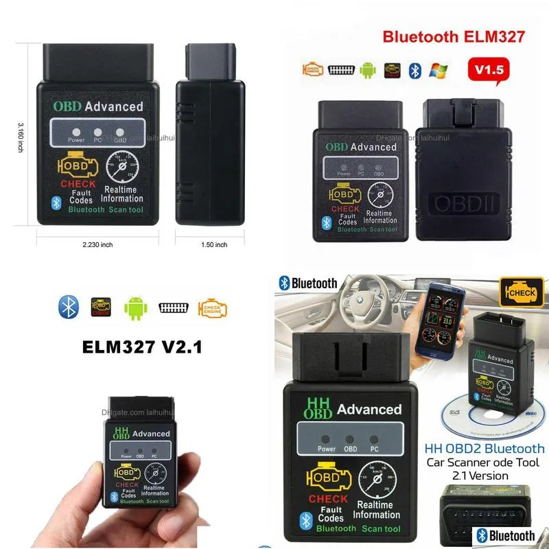 bluetooth obd2 elm327 car fault dtc pcb code reader automobile engine diagnostic scanner tool interface adapter for android pc