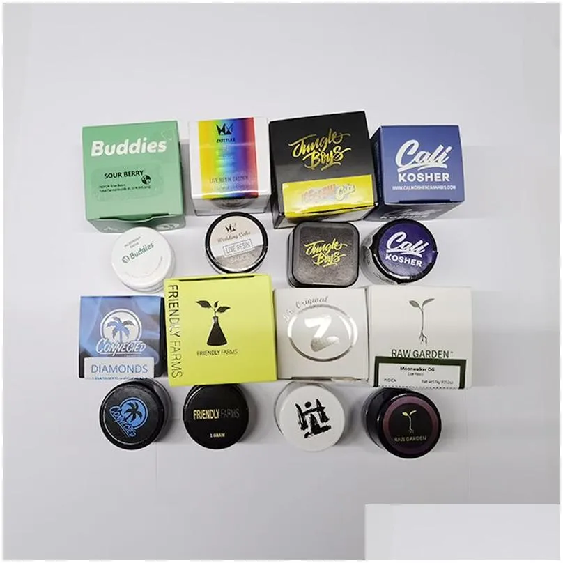 wholesale 1g jungle boys jar Connected Gelato Live Resin Badder Glass Packaging Jar Box Package jungle boys Live Sauce 0.035oz Container wholesale Childproof Caps with