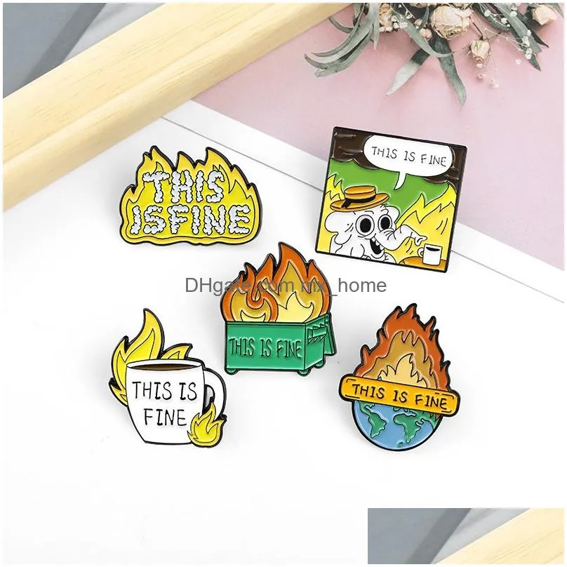 cartoon flame letter alloy collar brooches pins elephant fire cup planet  badge skirt backpack hats clothes brooch jewelry a3133