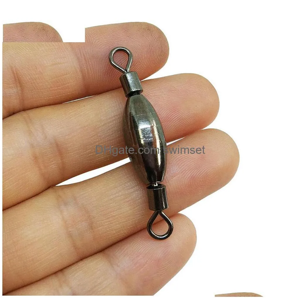 100 Pieces/Lot Copper Sinker Fishing Swivels Bass Weight With Swivel Sea Rock Leader Drop Delivery Dhkpg