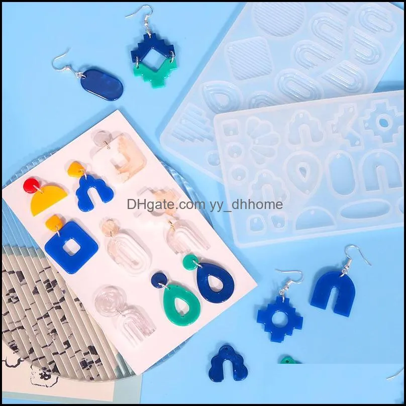 Molds Rainbow Style Sile Earring Mold Teardrop Oval Mti Design Pendant Mod Making Jewelry Casting Drop Delivery Tools Equipme Dhgarden Dh4Qc