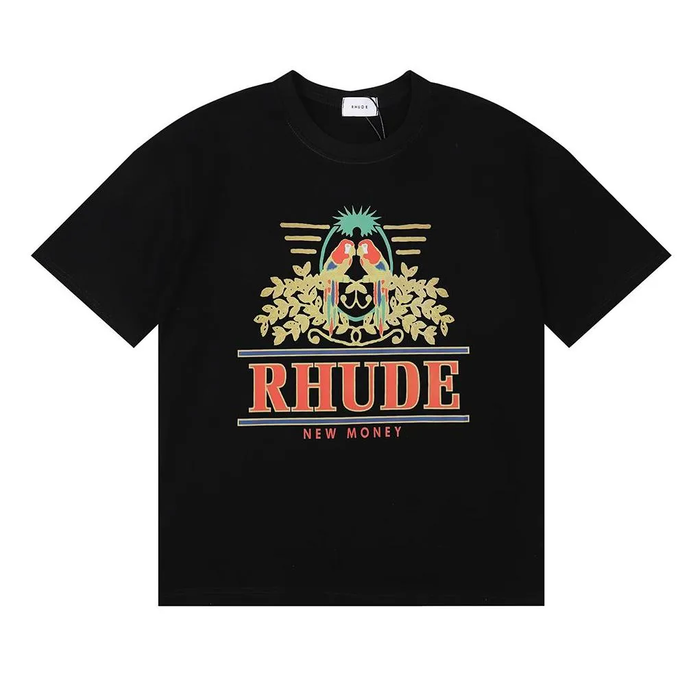 Rhude Mens Designer T Shirt Workout for Men Oversized T Shirts Tee T-shirt 100%cotton Rhude Tshirts Vintage Short Sleeve US Size
