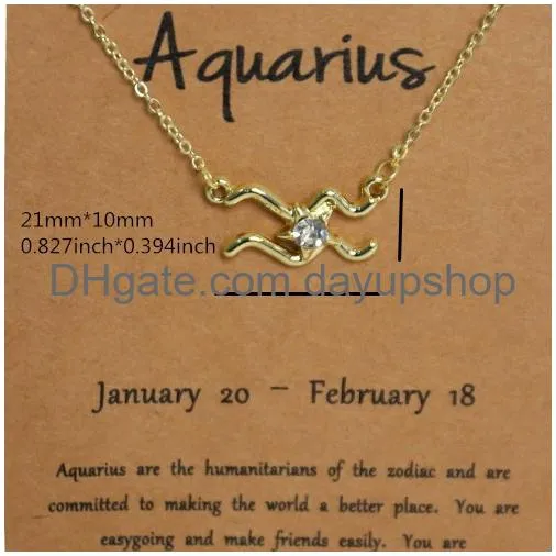 Pendant Necklaces Ins Style Minimalist Accessory Design Sense 12 Constellation Zodiac Sign Necklace Horoscope Jewelry Galaxy Libra Ast Dhvio