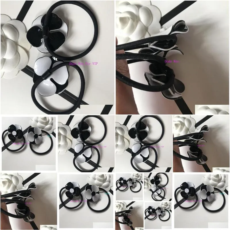 Classic Camellia Hair Tie fashion Accessories collection item Acrylic Hair Rope party gift with paper card