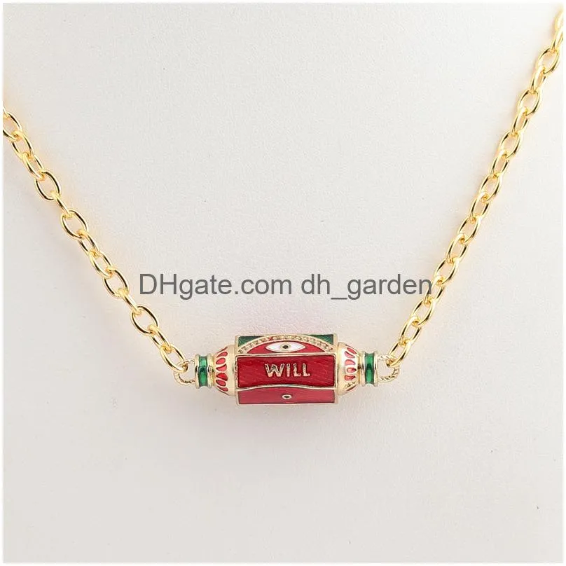 Pendant Necklaces Voleaf Hip-Hop Enamel Personality Evil Eye For Women Fashion Jewelry Vne143 Drop Delivery Dhgarden Dh45G