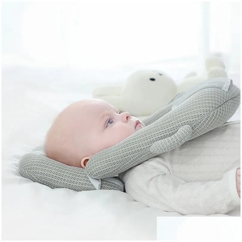 Pillows Infant Baby Girls Self Feeding Nursing Pillow Ushape With Fixed Bottle Bag Double Ears Handle Accessory Born Drop Delivery Dhdjz