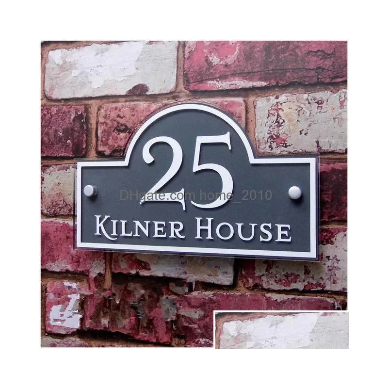 decorative objects figurines floating house number plaques composite aluminium signs door plates name wall plate letter 230613