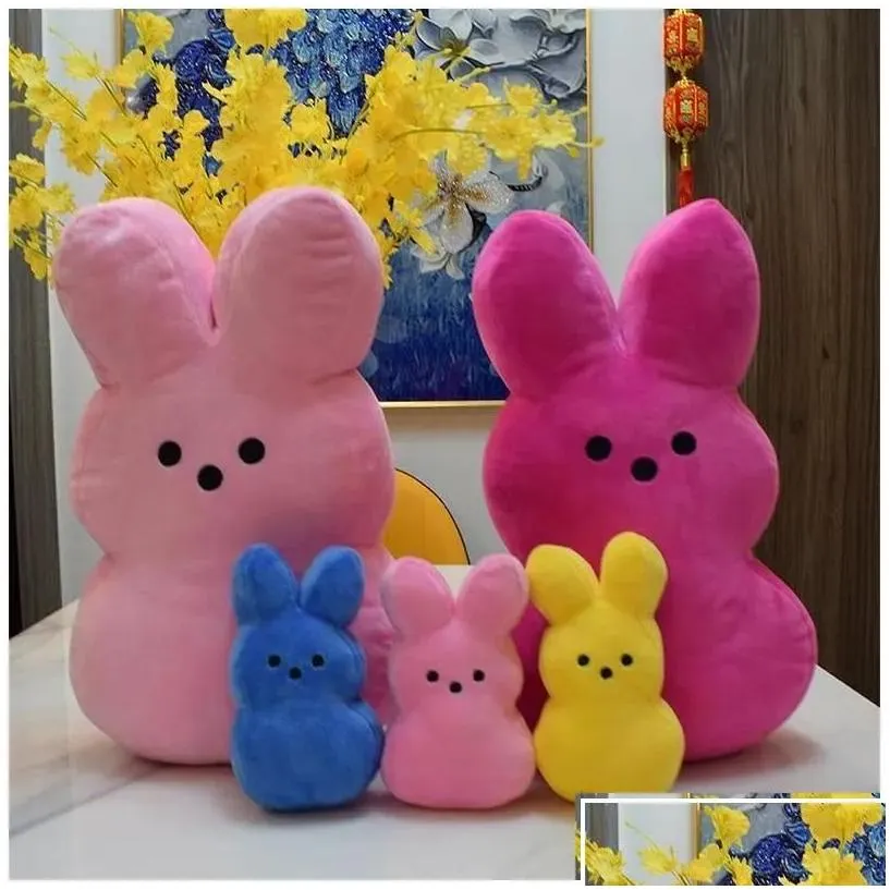 Party Favor 25Cm 15Cm Peeps Plush Bunny Rabbit Peep Easter Toys Simation Stuffed Animal Doll For Kids Children Soft Pillow Gifts Gir