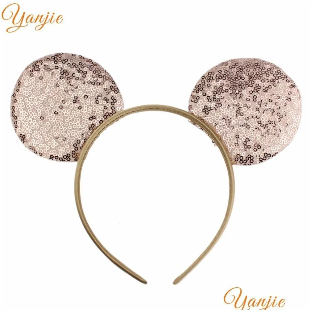 Hair Accessories 14Pcs Lot Fashion Sequins Mouse Ears Headband Glittle Diy Girls For Women Hairband Party Accesorios Drop Delivery Bab Dhqgi