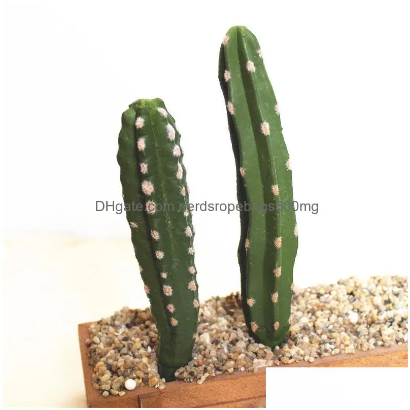 Decorative Flowers & Wreaths Artificial Lifelike Succents Cactus Mti Type Plastic Plant Garden Miniature Diy Home Living Room Office D Dhlp1