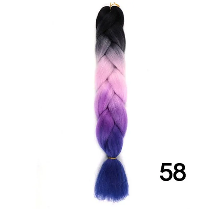 Synthetic Braiding Hairs Crochet Braids Hair Extensions Jumbo Braids 24inch Ombre Kanekalon Hairstyles Pink Blonde Red Blue Xpression