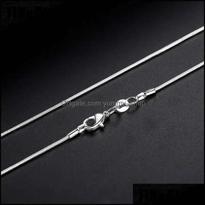 Pendant Necklaces Promotion Wholesale 925 Sier Necklace Fashion Snake Chain Simple Jewelry 1.2 Mm 16 18 20 22 24 Inches 120P Dhgarden Dhmkt