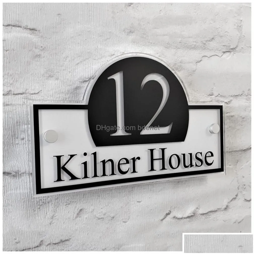 Garden Decorations Customized Latest Style House Signs Address Plaques Door Numbers Personalised /See Colour Options 230812 Drop Deli Dhs0M