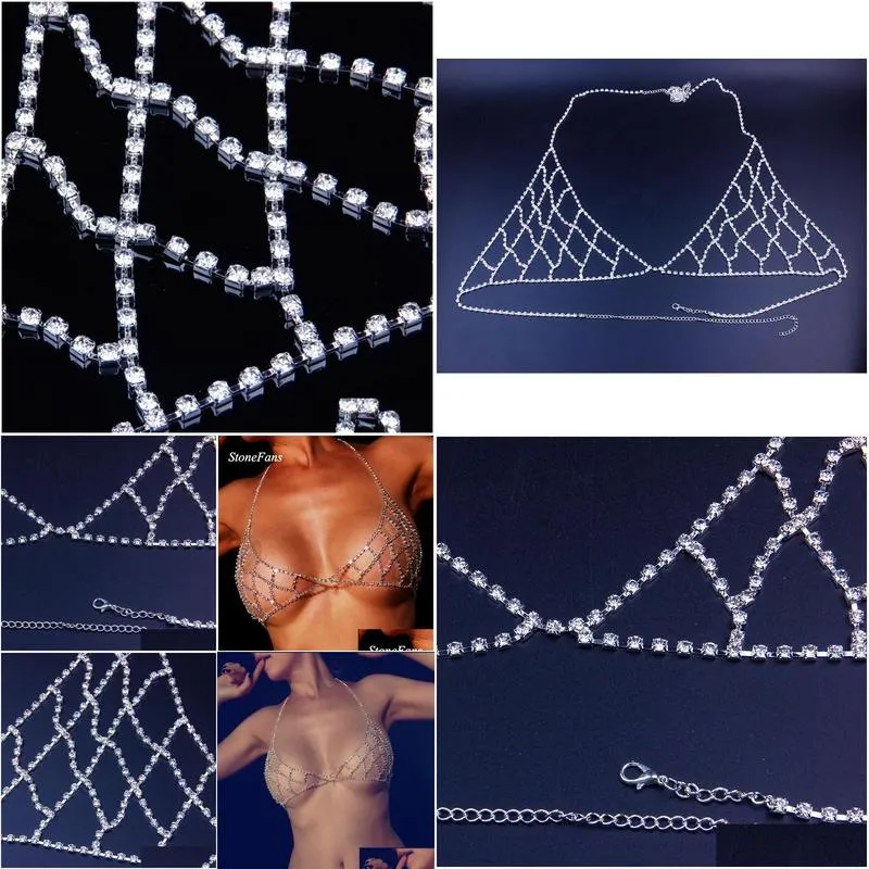 Other Jewelry Sets Stonefans Y Bikini Mesh Body Chain Bra Accessories For Women Charm Crystal Choker Necklace Christmas T200508 Drop Dh28P