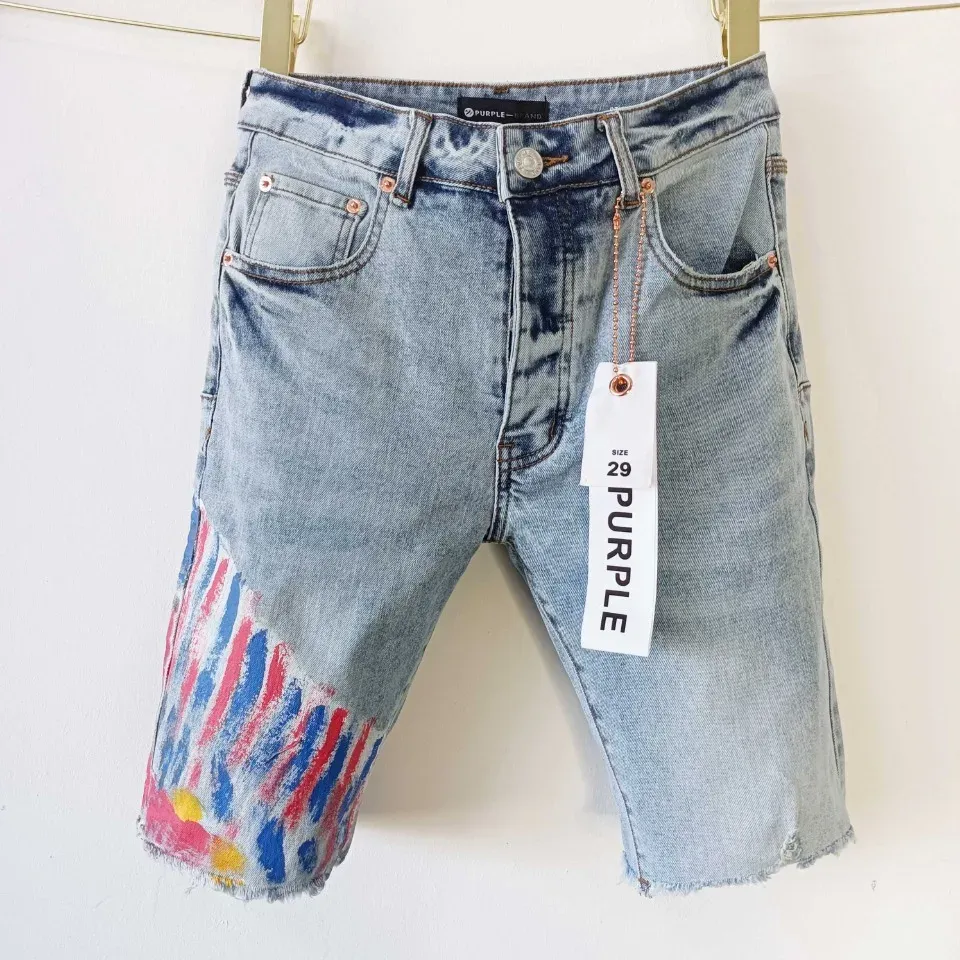 24SS Summer New Jeans Shorts Men High Street Stretch Skinny Fit Plus Size Hip Hop Hole Denim Shorts Beach Pants