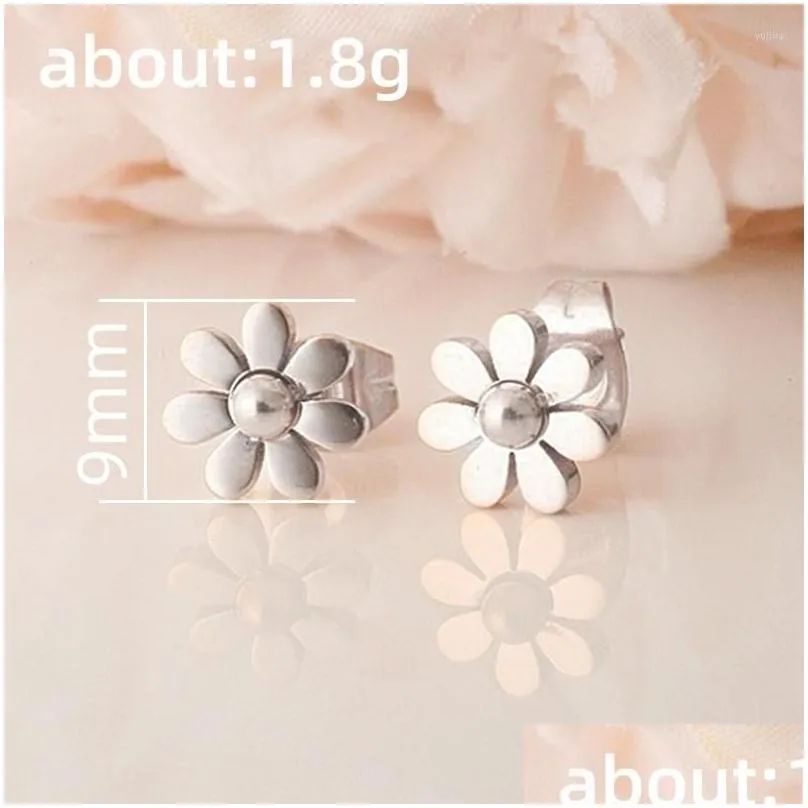 Stud Earrings Huitan Cute Small Daisy Flower Ear Piercing Two Metal Colors Available Delicate For Women Trendy Jewelry