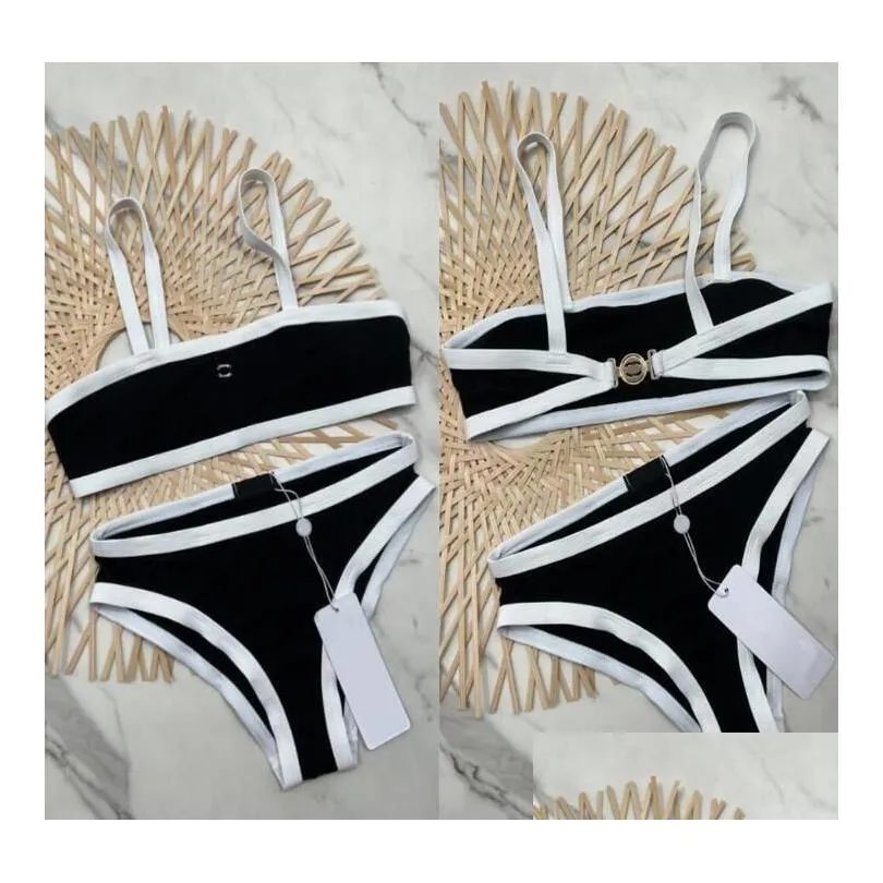 Designer Bikini Summer Beach Sunshine Womens Swimwear Set Bur Sexy Clear Strap Shape Swimsuit Two-Piece Bikinis C Letter Diamond Stitching