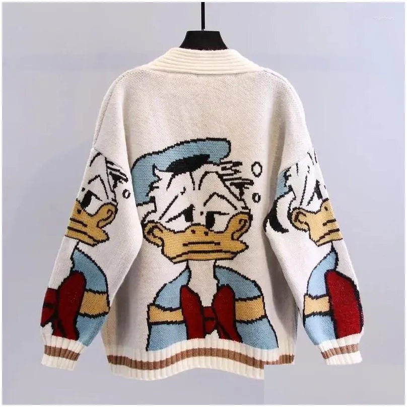 Women`s Vests Lazy Wind Loose Versatile Thickened Knitted Cardigan Hoodies Japanese Cartoon Sweater Coat Women Autumn Winter Sweaters