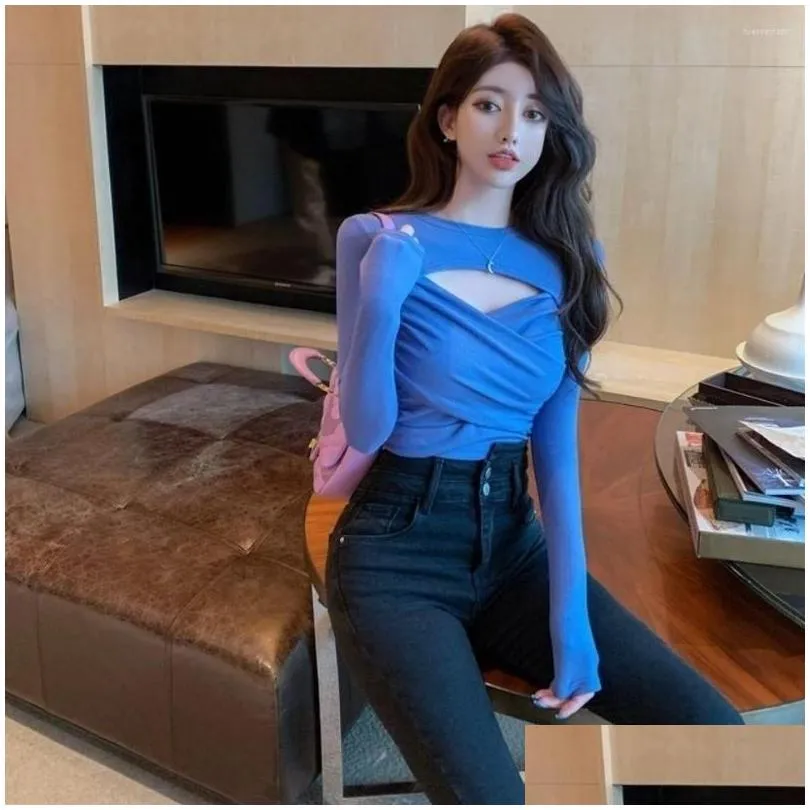 Women`s T Shirts 2023 Selling Fashion Long-Sleeved T-shirt Inner Bottom Shirt All-Matching Slim Slimming T-Shirts Top T438