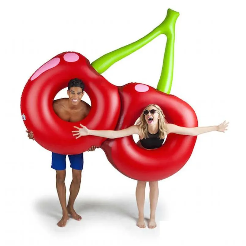 Life Vest Buoy 180cm  Inflatable Cherry Pool Float Red Beach Lounger Air Mattress Adult Swimming Ring Water Summer Party Toys boia Piscina