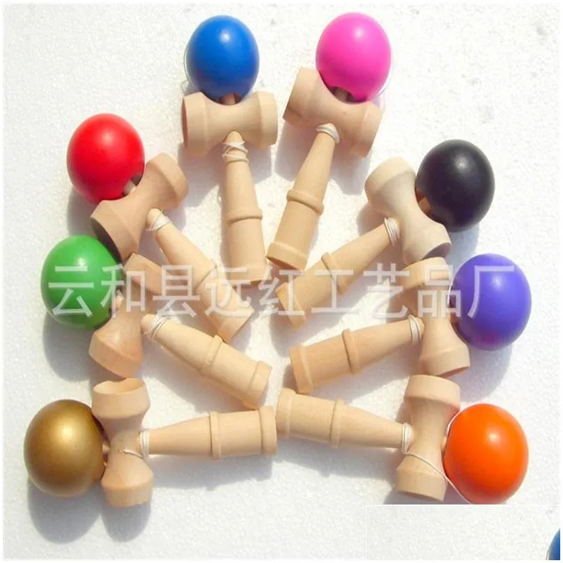 Kendama 8 Color Big Size 18X6Cm Ball Japanese Traditional Wood Game Toy Education Gift Children Toys 2719 Y2 Drop Delivery Gifts Novel Dh3Dz