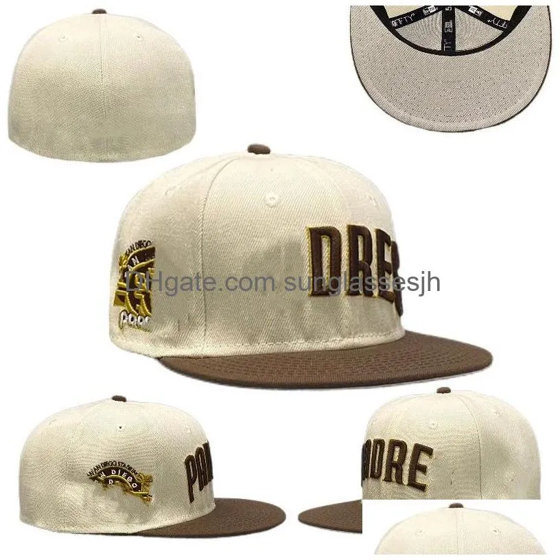 Ball Caps Fitted Hats Baseball Mens Hat Designer All Teams Logo Cotton Embroidery Era Cap Snapbacks Street Outdoor Sports Sizes Mixe Dhr8E