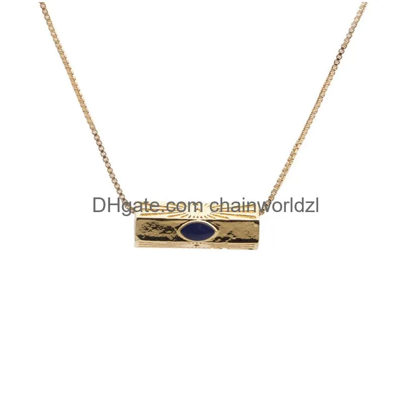 Pendant Necklaces Voleaf Hip-Hop Enamel Personality Evil Eye For Women Fashion Jewelry Vne143 Drop Delivery Ot8C3