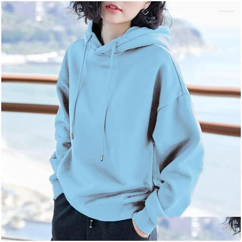 Women`s Hoodies 2023 Hooded Simple All-match Leisure Oversized Hoodie Style Warm Kawaii Womens Loose Female Sweatshirts Red