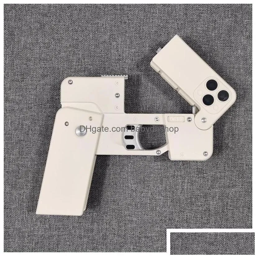 Gun Toys Ic380 Cell Phone Toy Pistol Soft Folding Blaster Shooting Model For Adts Boys Children Outdoor Games Drop Delivery Dhdtk