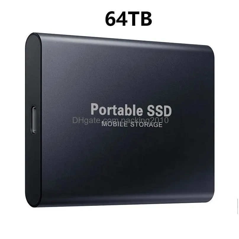 Hard Drives Portable Ssd Type-C Usb 3.1 4Tb 6Tb 16Tb 30Tb Drive 2Tb External M.2 For Laptop Desktop Flash Memory Disk 221105 Drop Del Dhpds