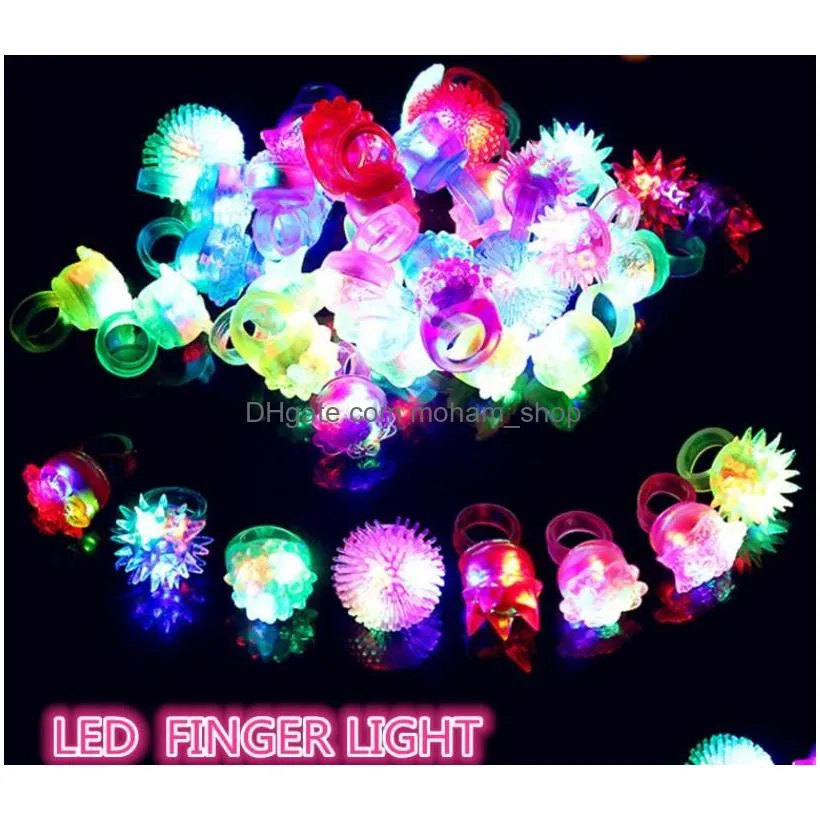 light up ring party favors led jelly bumpy finger ring goodie bag stuffers classroom rewards birthday supply treasure box prizes glow toys halloween christmas