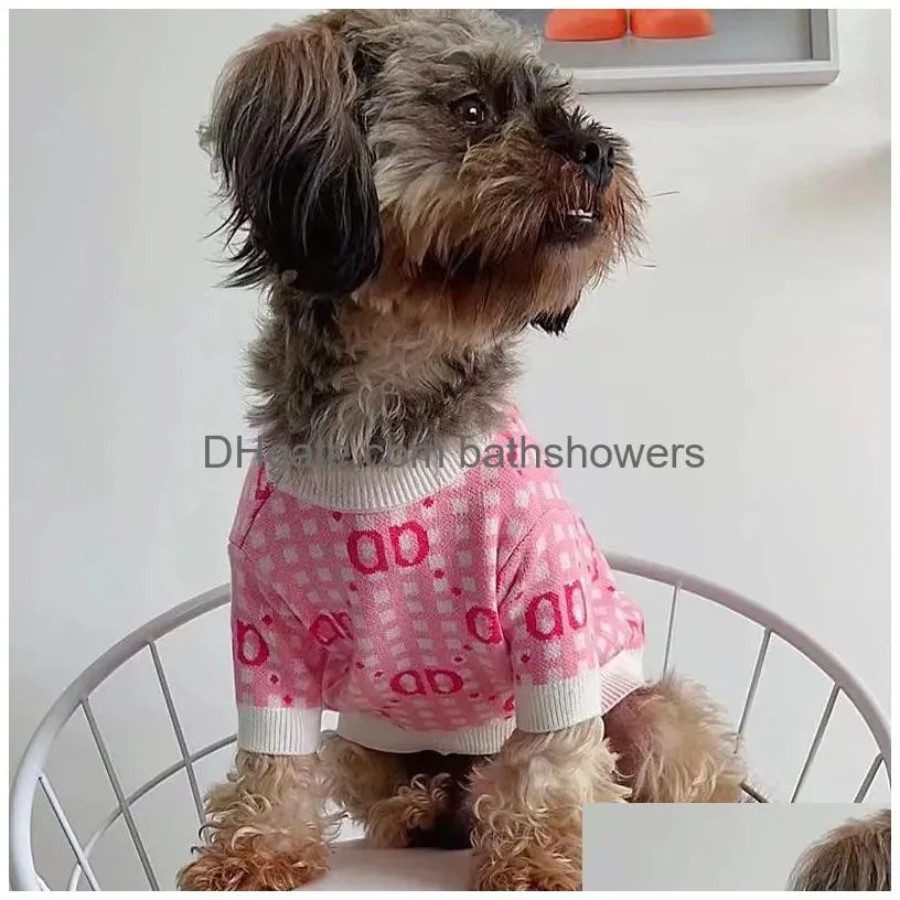 Designer Dog Clothes Warm Pet Sweater Brand Apparel Weather Coats Puppy Clothing Cotton Sweaters Sumsum Drop Delivery Dhscs