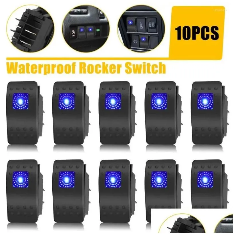 atv parts all terrain wheels 10pcs marine boat car rocker switch 10a 24vdc/20a 12vdc spst 5p blue led toggle panel for truck rv utv dr