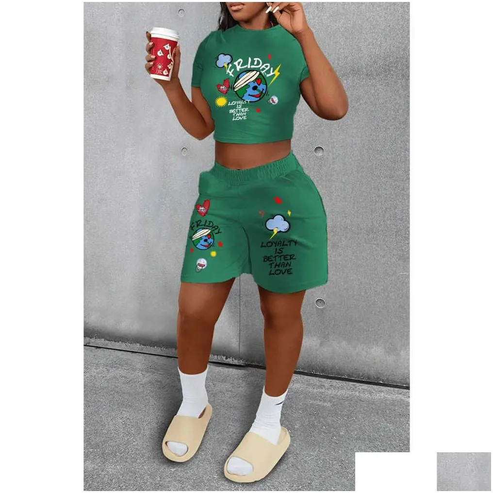 2023 women tracksuits sport suits Large Spring Summer Girl Printed Print Personalized Print Casual Two Piece Set S-5XL
