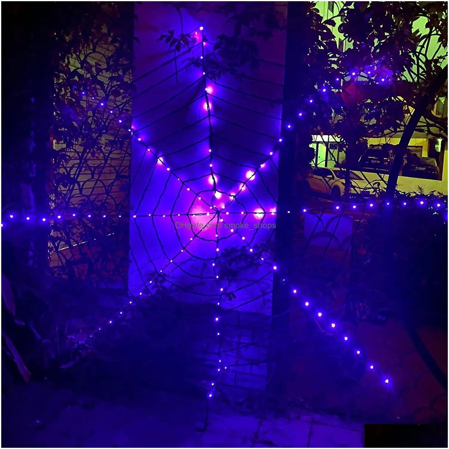 party masks 36m  halloween decorations spider web lights for indoor outdoor decoration garden yard haunted house 230802