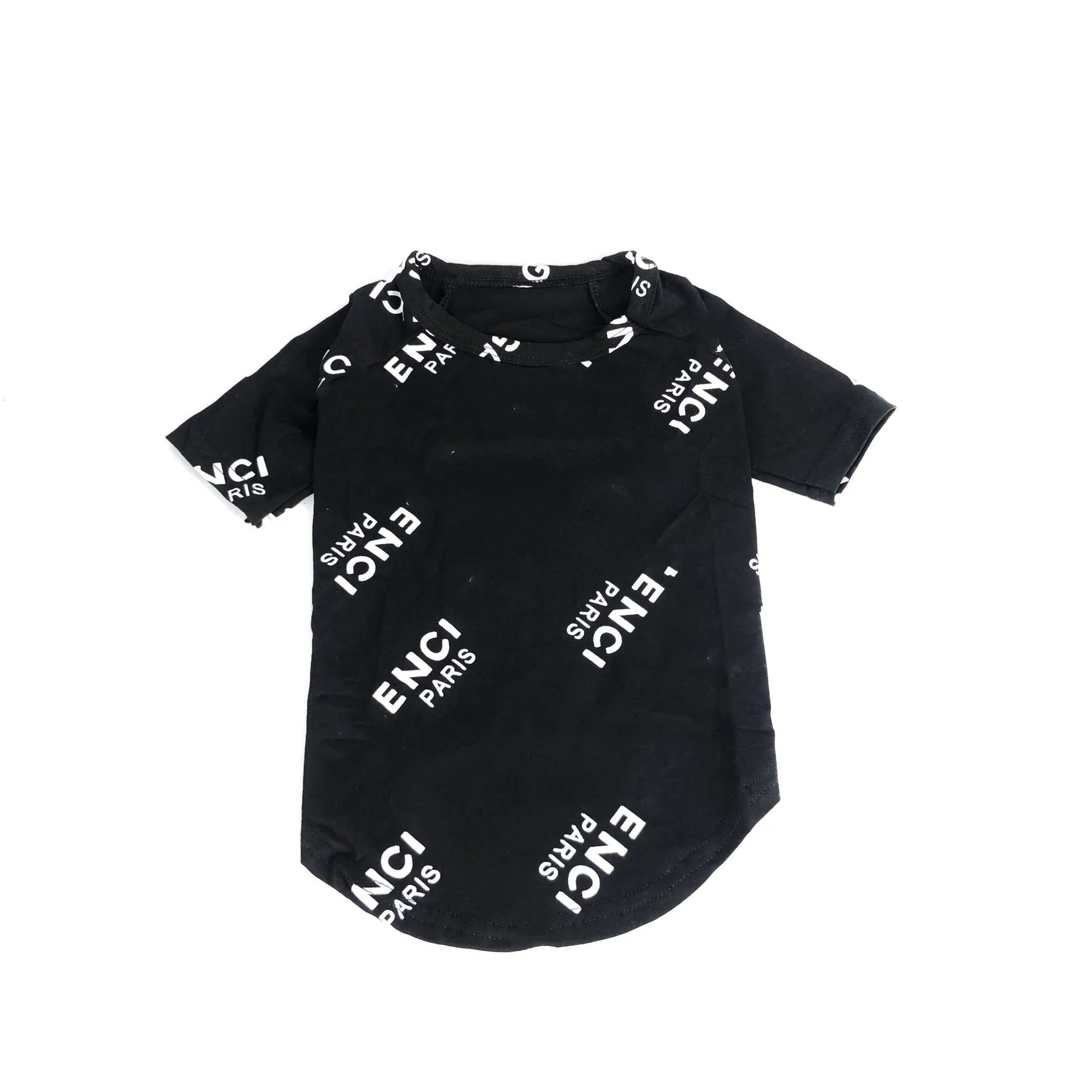 Luxury designer dog black short sleeve summer breathable pet vest letter logo printed cat T-shirt Schnauzer pet cute clothing