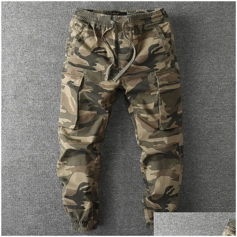 Men`S Jeans Men S Camouflage Cargo Pants Casual Loose Military Industry Sweatpant For High Quality Mens Joggers Dstring Trousers Drop Dhhr3