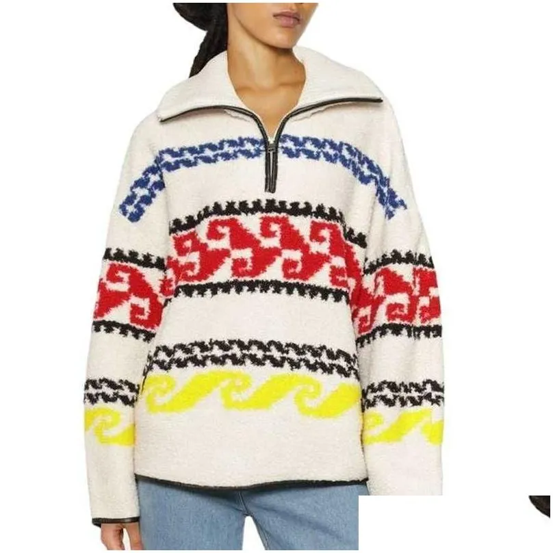 Isabel Marant Etoile Marner Sweater Women Zipper Pullover Sweaters Half-zip Fleece Coat