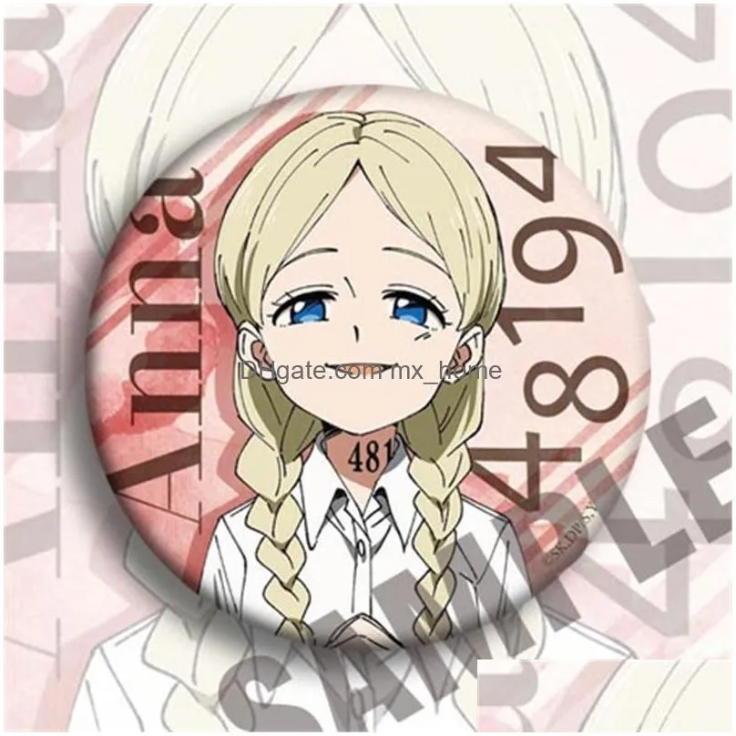 pins brooches 12pcs anime japan cartoon the promised neverland cosplay badge yakusoku no emma brooch pins backpacks button gift284y