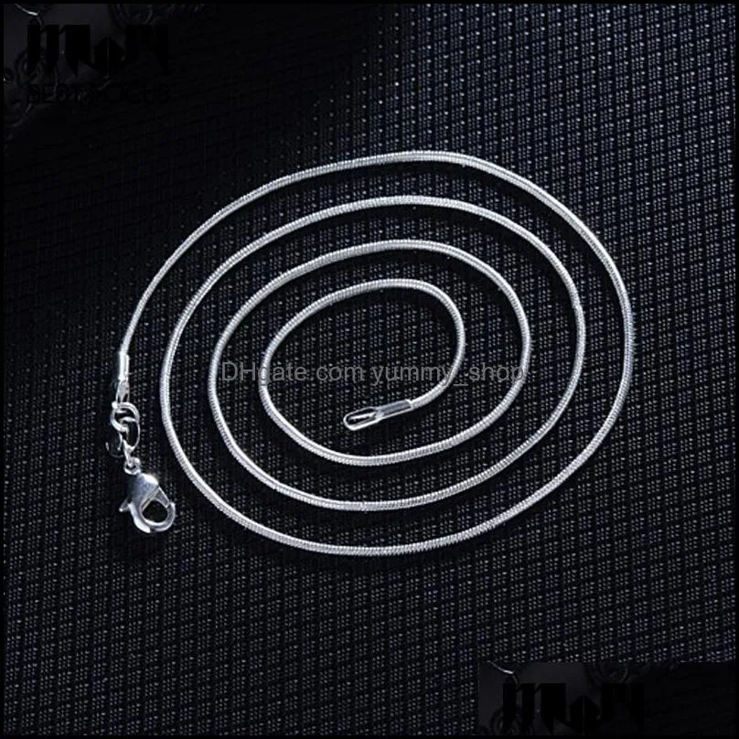 Pendant Necklaces Promotion Wholesale 925 Sier Necklace Fashion Snake Chain Simple Jewelry 1.2 Mm 16 18 20 22 24 Inches 120P Dhgarden Dhmkt