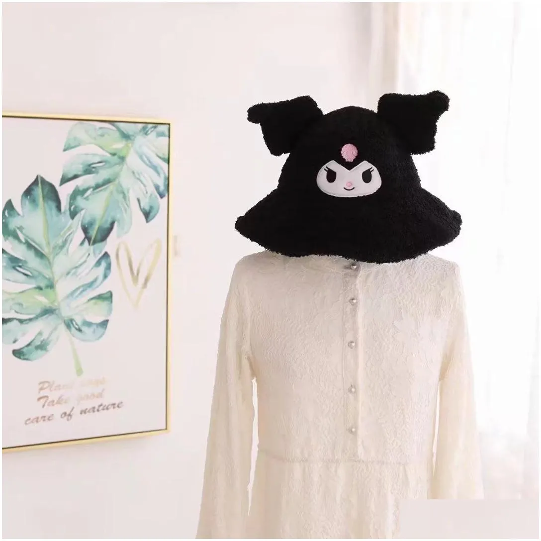 Big Girl Winter Warm Hat Cap With Stereo Ear Kuromi Velvet Visor Kids Accessories