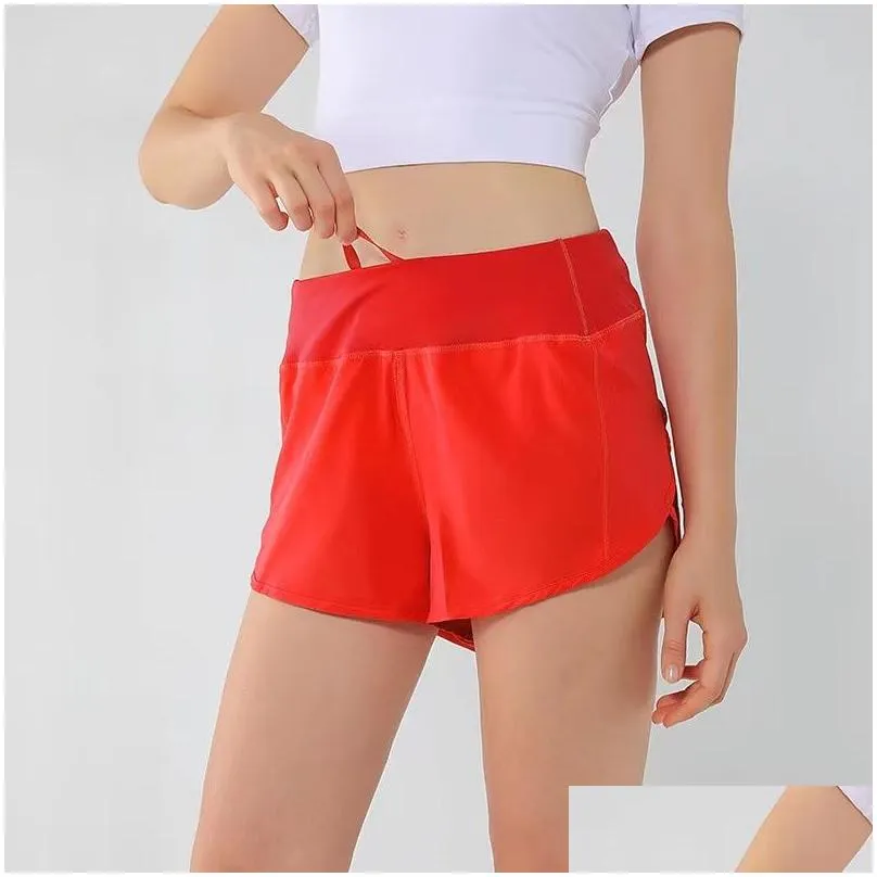 lu speed up short Yoga Outfits High Waist Shorts Exercise Short Pants Gym Fitness Wear Girls Running Elastic Adult Hot Pants Sportswear Breathable Fast