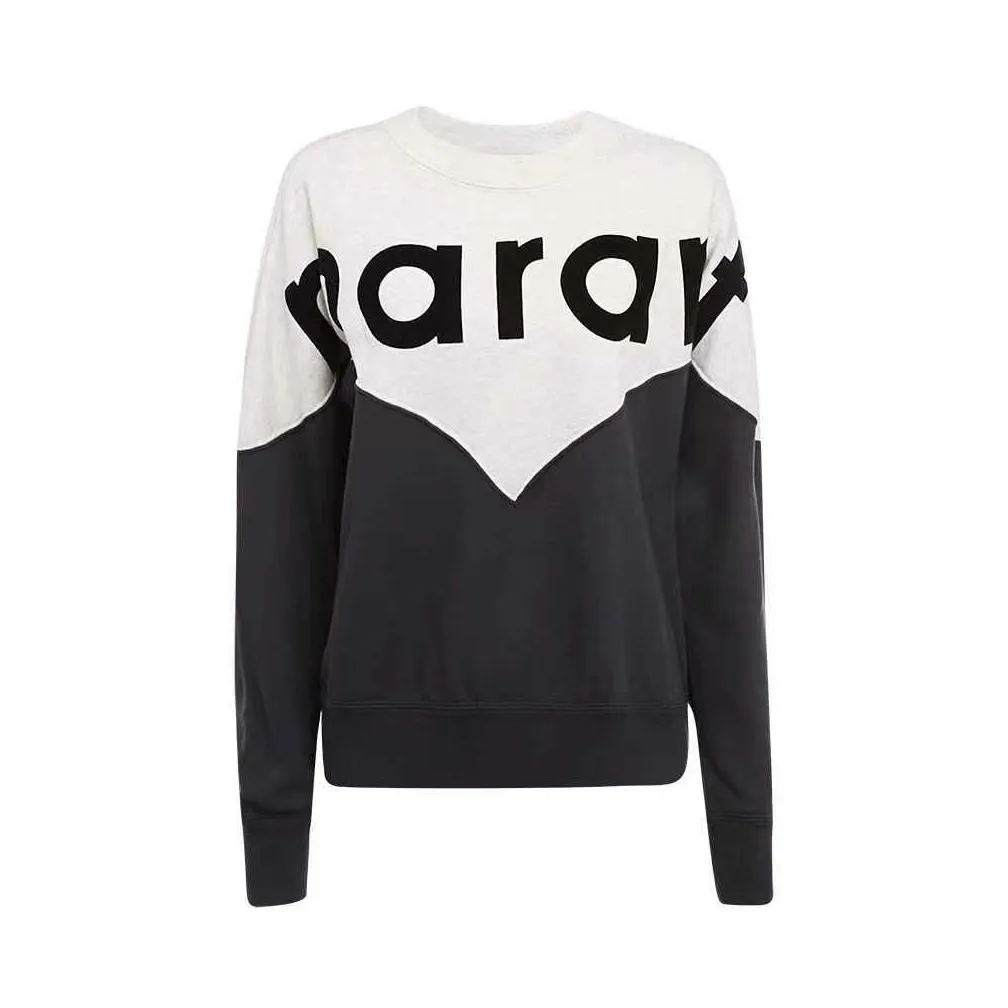 Sweatshirt Designer ISABELS MARANTS Round Neck Pullover Women Sweater Letter Flocking Print Casual Hoodies