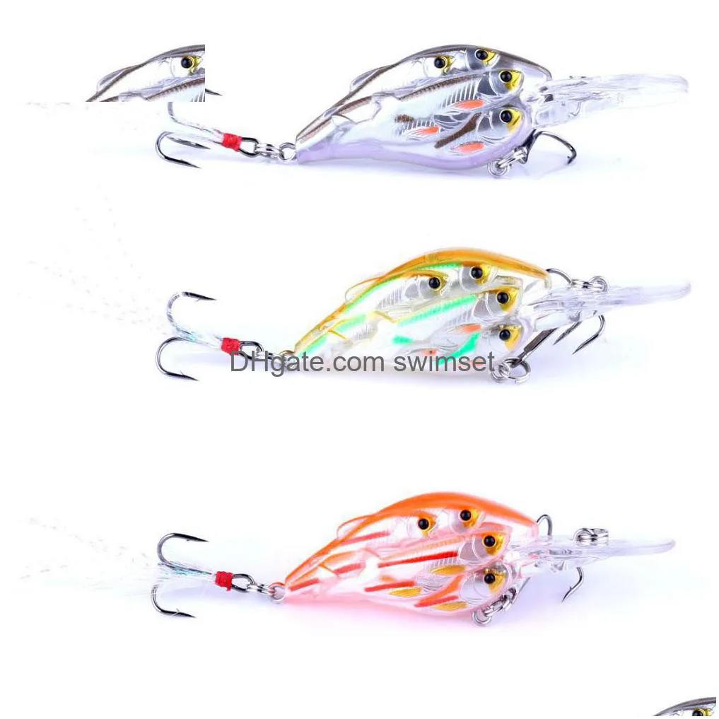 90Pcs 2.95/7.5Cm 9.3G Crankbait Group Fish Swim Bait 8 Fishes Plastic Bionic Wobbler Fishing Tackle Drop Delivery Dhymr