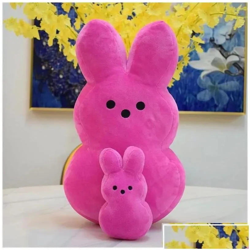 Party Favor 25Cm 15Cm Peeps Plush Bunny Rabbit Peep Easter Toys Simation Stuffed Animal Doll For Kids Children Soft Pillow Gifts Gir