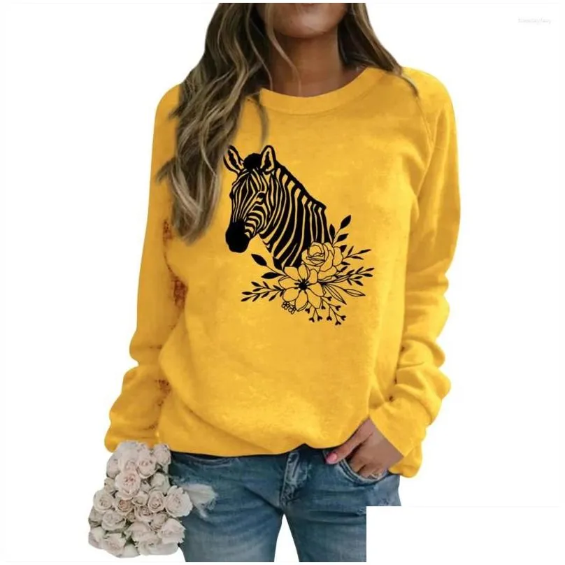 Women`s Hoodies Zebra Pattern Hoodie 3d Print Women Casual Fashion Round Neck Sweatshirts Long Sleeves Tops Oversized Pullover