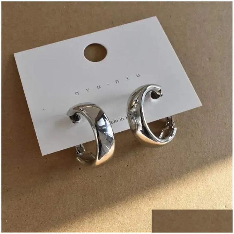 Stud Fashion Korean Metal Elegant Hoop Earring Woman Vintage Geometric Statement Earrings Jewelry Brincos Gift 230710 Drop Delivery Dhuax