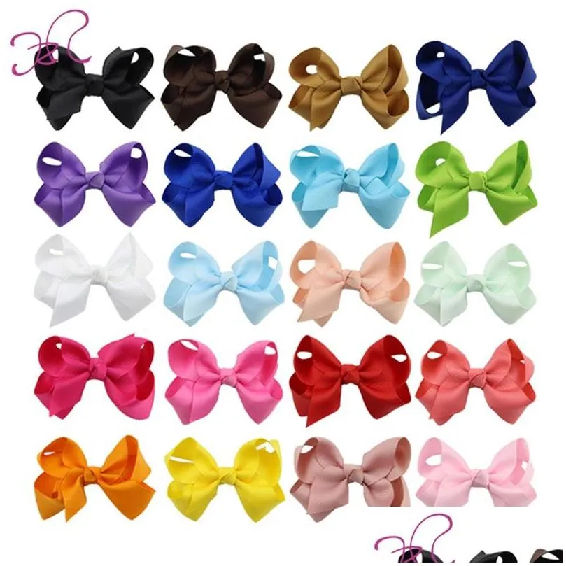 Hair Accessories 100 Pcs Korean 3 Inch Grosgrain Ribbon Hairbows Baby Girl With Clip Boutique Bows Hairpins Ties 238 K2 Drop Delivery Dhpiz