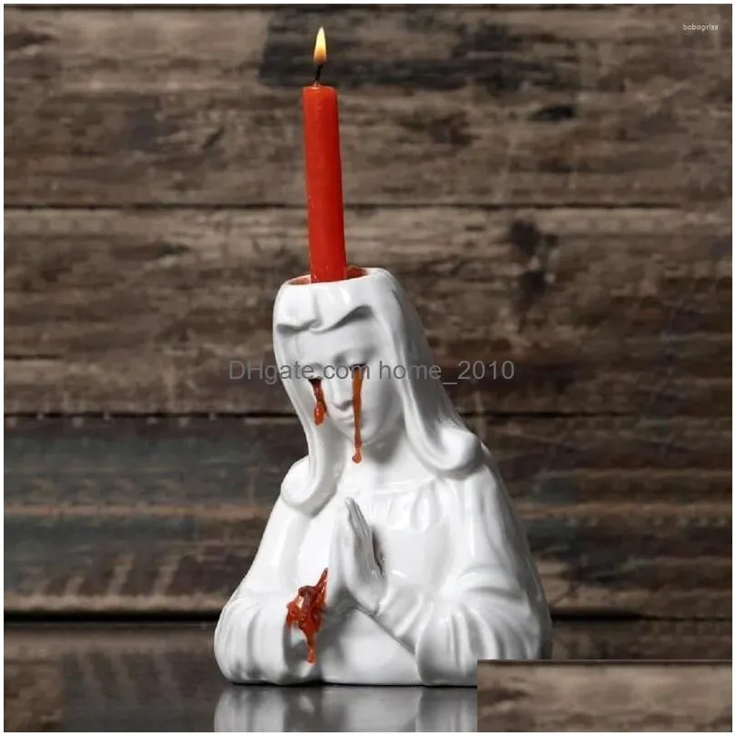 candle holders halloween holder crying mary nun nose bleed candlestick horror boy eleven centerpiece home decor