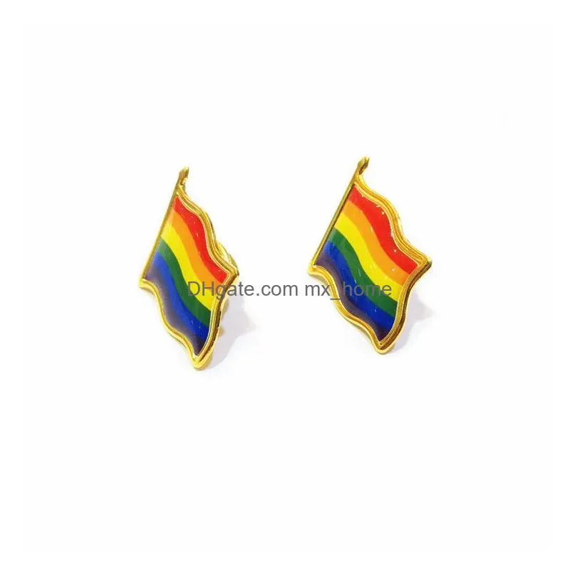 rainbow flag brooch iron butterfly buckle glue badge clothing collar pin gay lape 242n
